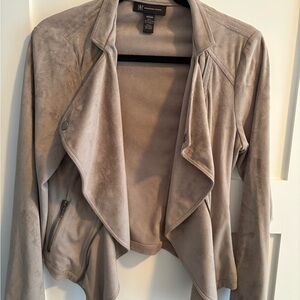 INC International Concepts Women's Taupe Suede Blazer